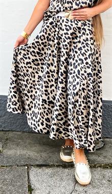 Leopard nederdel - beige